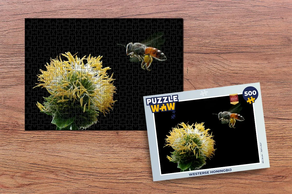 PuzzleWow Westerse Honingbij Legpuzzel 500 Stuks - Multicolor