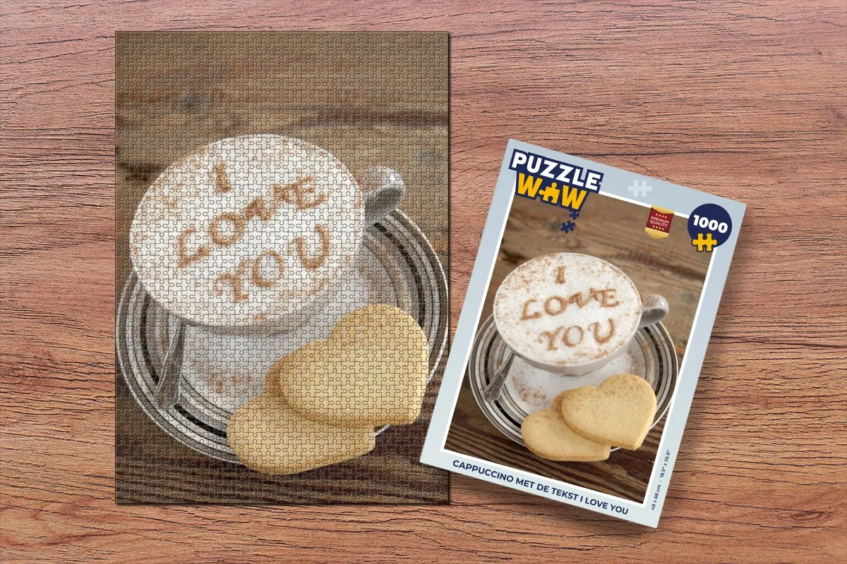 PuzzleWow Legpuzzel Cappuccino I Love You - 1000 Stuks Multicolor