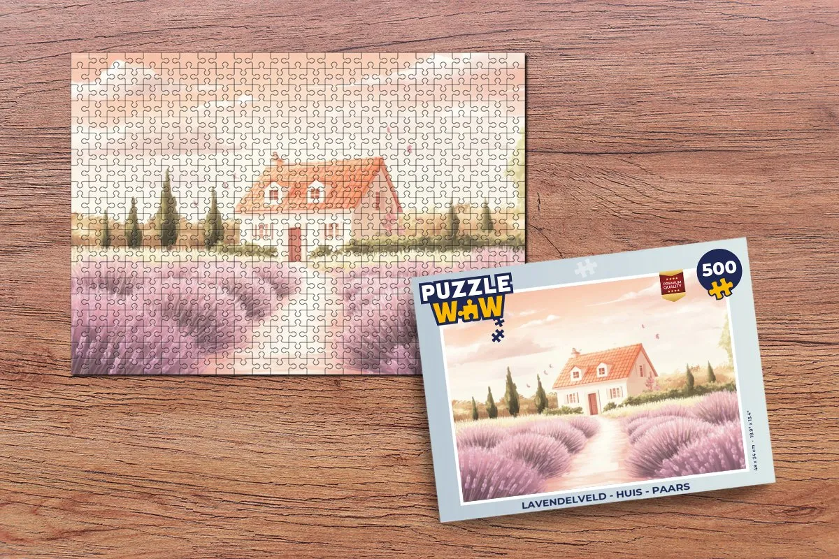 PuzzleWow Lavendelveld Legpuzzel 500 Stuks - Paars
