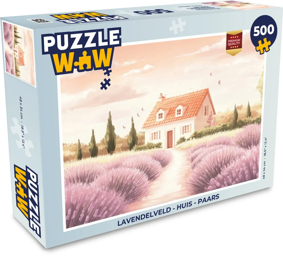 PuzzleWow Lavendelveld Legpuzzel 500 Stuks - Paars