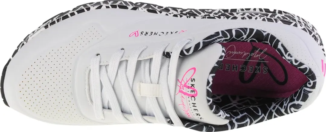 Skechers Uno-Loving Love 155506-WBK Sneakers - Wit/Zwart