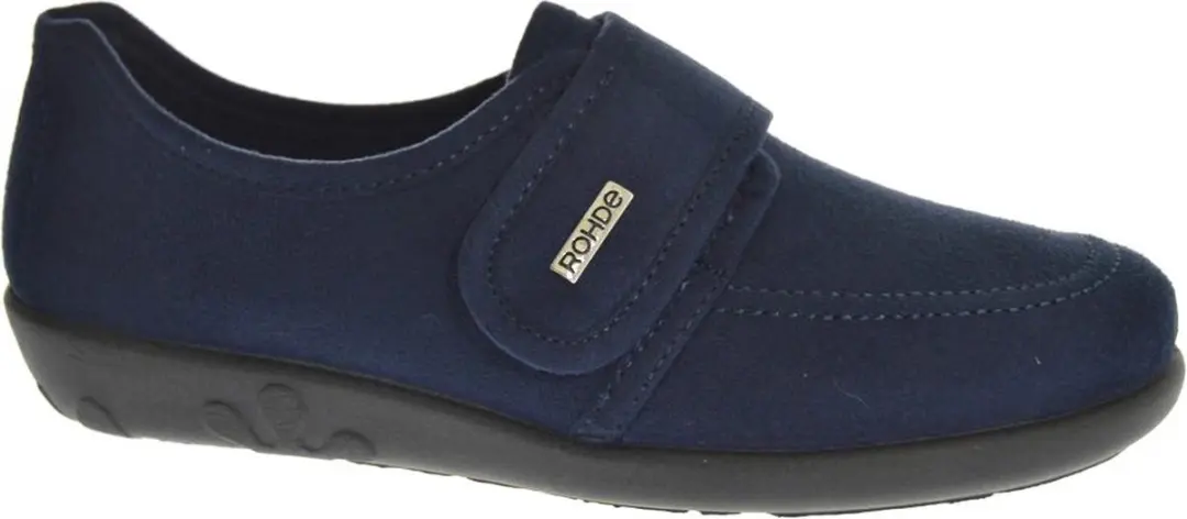 Rohde Gesloten Blauwe Dames Pantoffels met Klittenbandsluiting