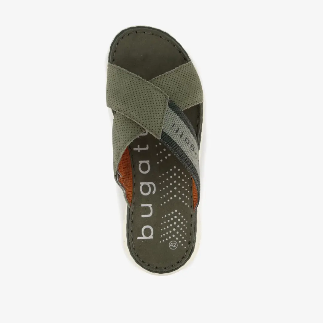 Bugatti leren heren slippers groen