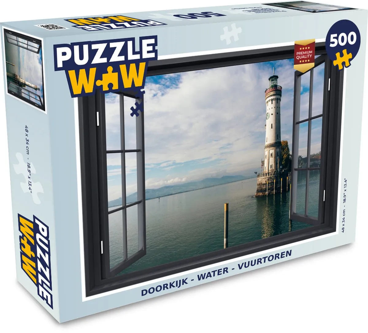 PuzzleWow Water Vuurtoren Legpuzzel 500 Stuks - Multicolor