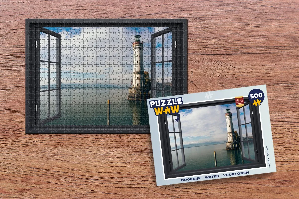 PuzzleWow Water Vuurtoren Legpuzzel 500 Stuks - Multicolor