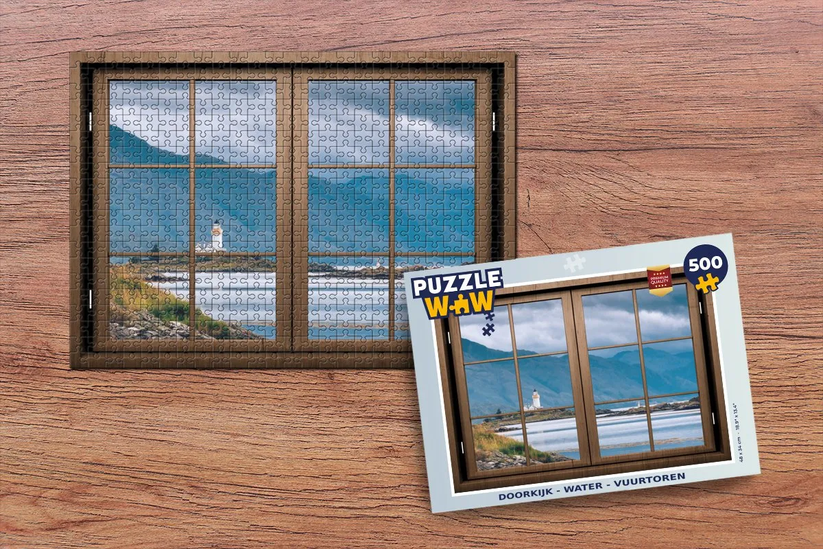 PuzzleWow Water Vuurtoren Legpuzzel 500 Stuks - Multicolor