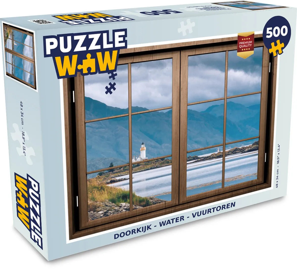 PuzzleWow Water Vuurtoren Legpuzzel 500 Stuks - Multicolor