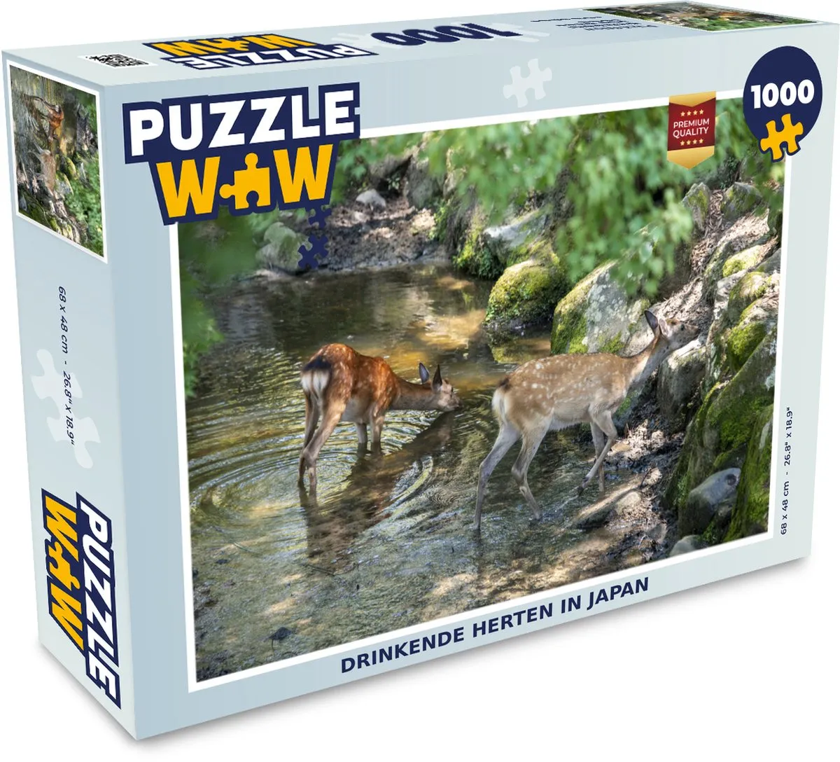 PuzzleWow Herten Legpuzzel 1000 Stuks - Multicolor