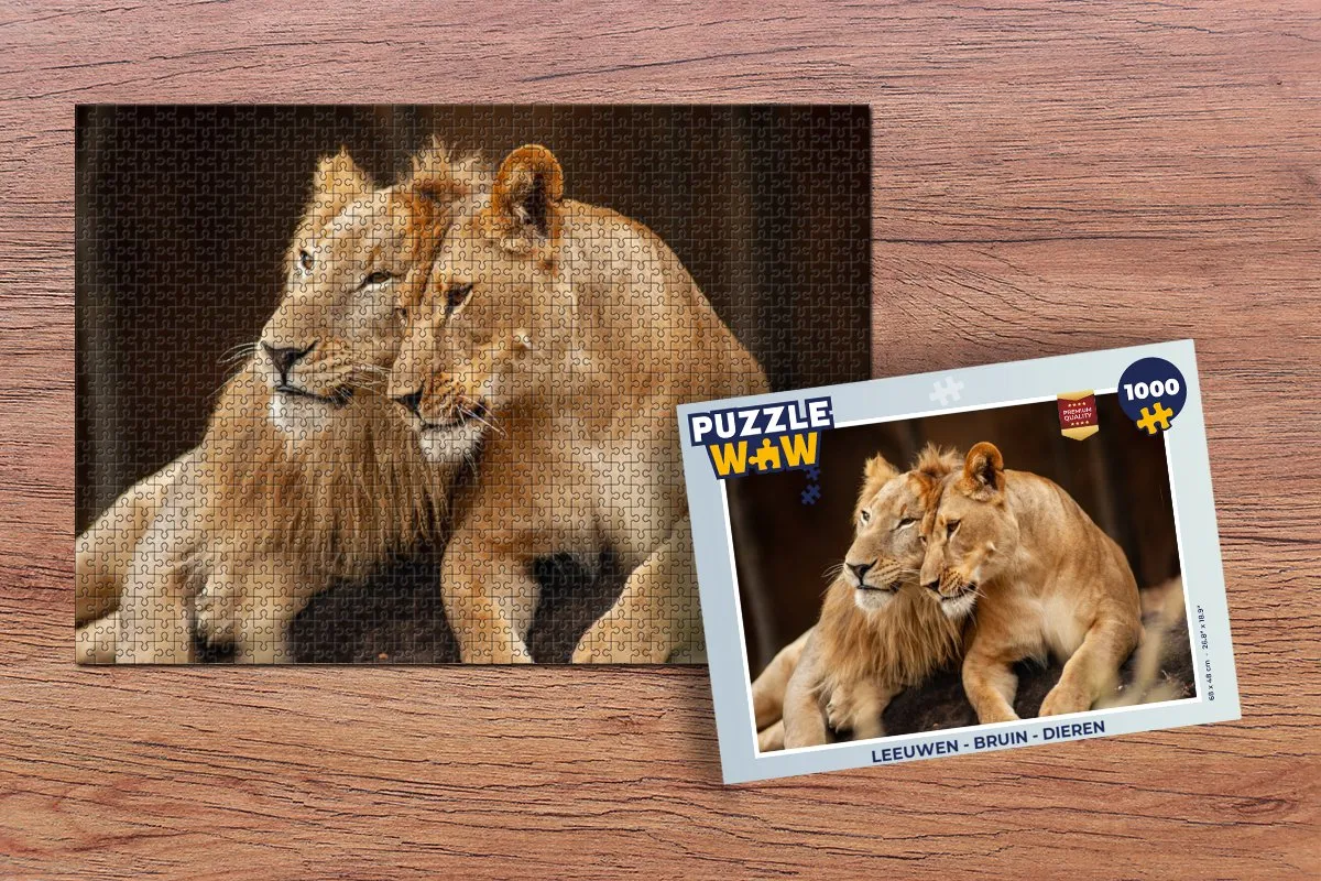 PuzzleWow Leeuwen Dieren Legpuzzel 1000 Stuks - Multicolor