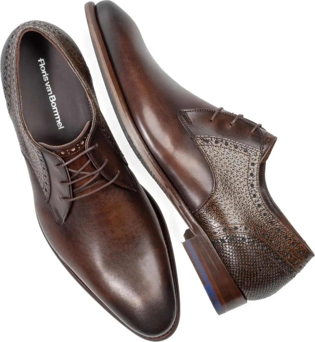 Floris van Bommel De Stapper Veterschoenen - Bruin