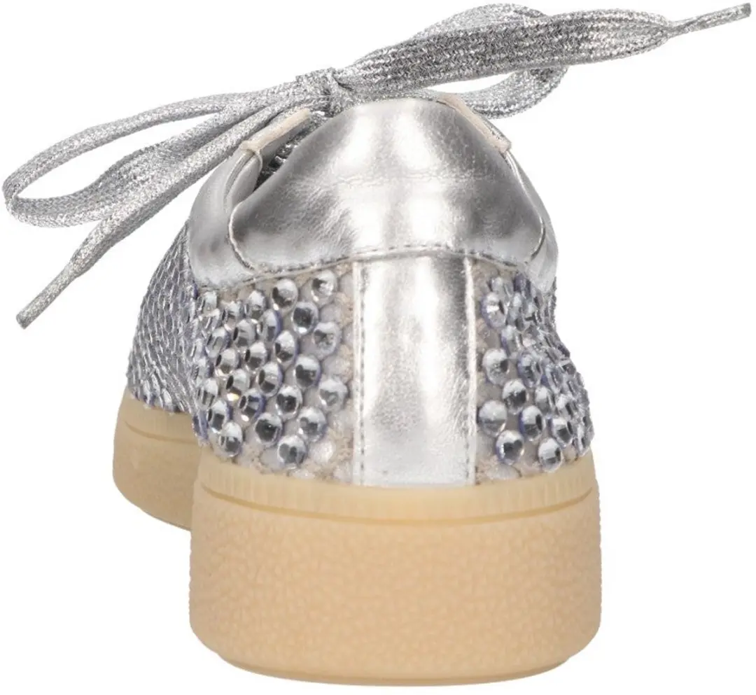 La Strada Sneaker Met Steentjes Zilver Mesh