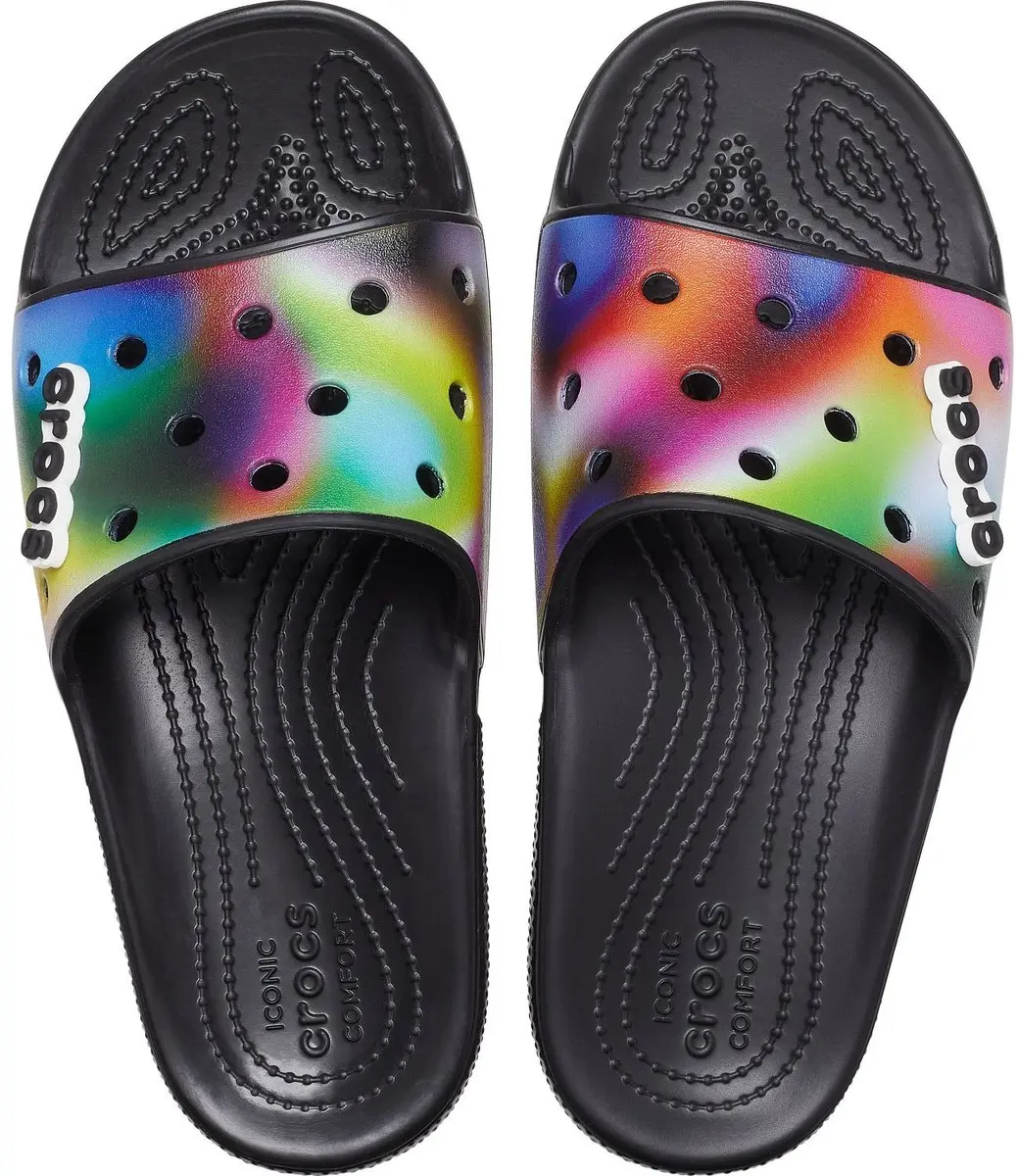 Crocs Classic Solarized Slide Zwart/Multi Maat 42/43 US M9/W11