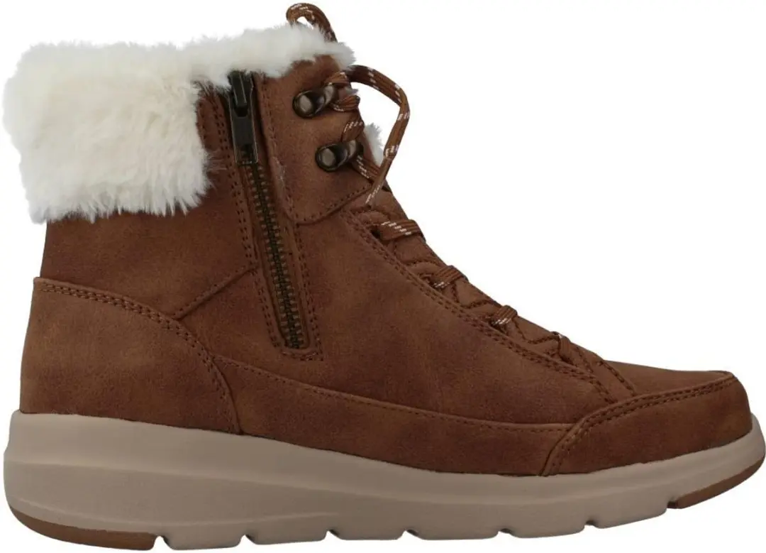 Skechers Glacial Ultra Go Dames Veterboot - Cognac - Maat 40