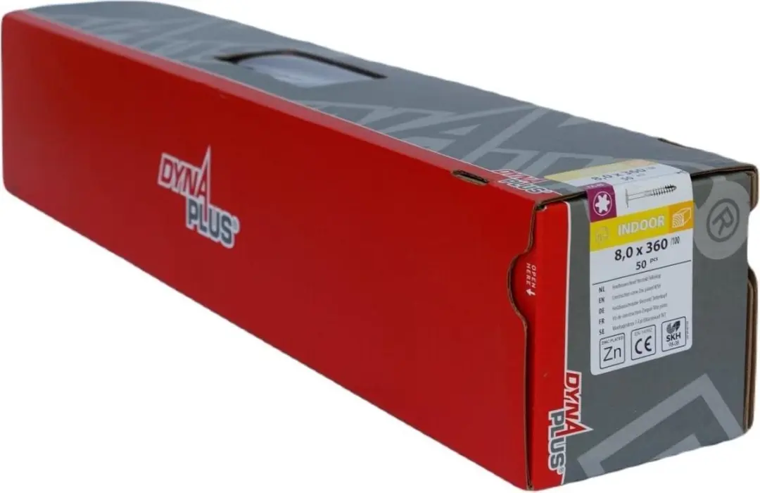 Dynaplus Torx 40 Tellerkop Schroeven 8x360mm - 50 Stuks - Verzinkt - afbeelding 6 van 6