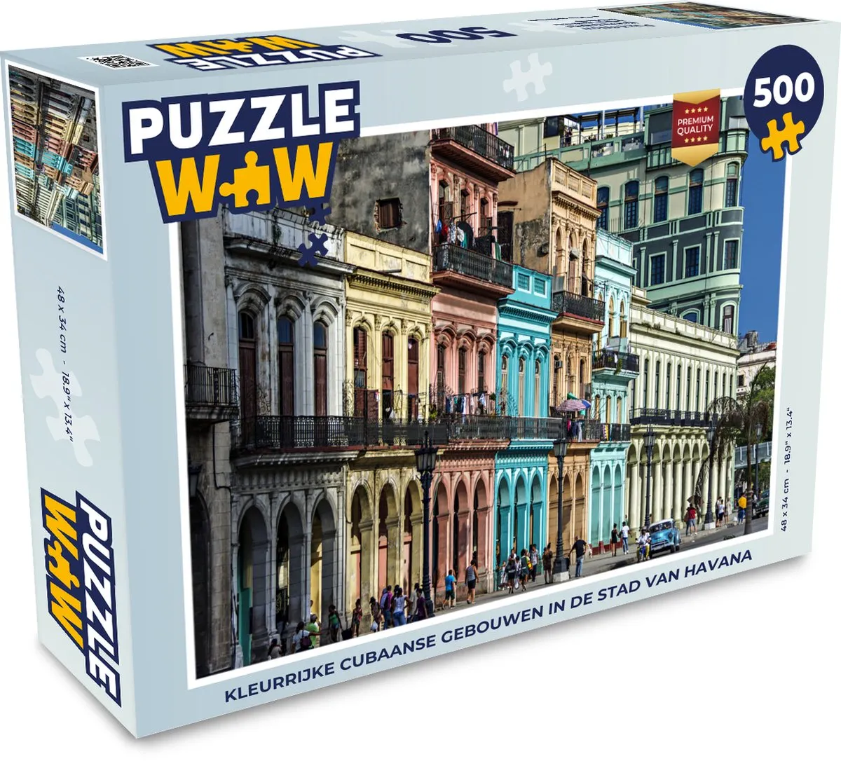 PuzzleWow Havana Cubaanse Gebouwen Legpuzzel 500 Stuks - Multicolor