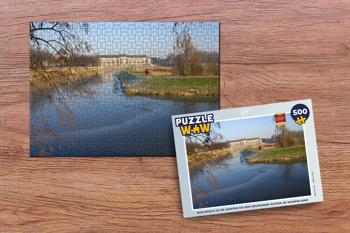 PuzzleWow Puzzel Den Bosch in de winter 500 Stuks - Multicolor