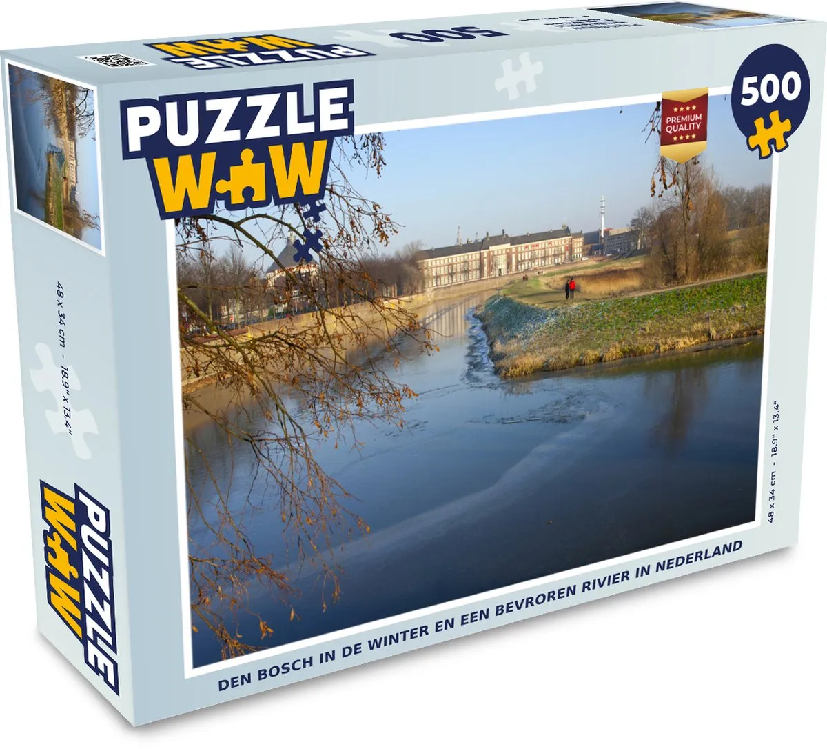 PuzzleWow Puzzel Den Bosch in de winter 500 Stuks - Multicolor
