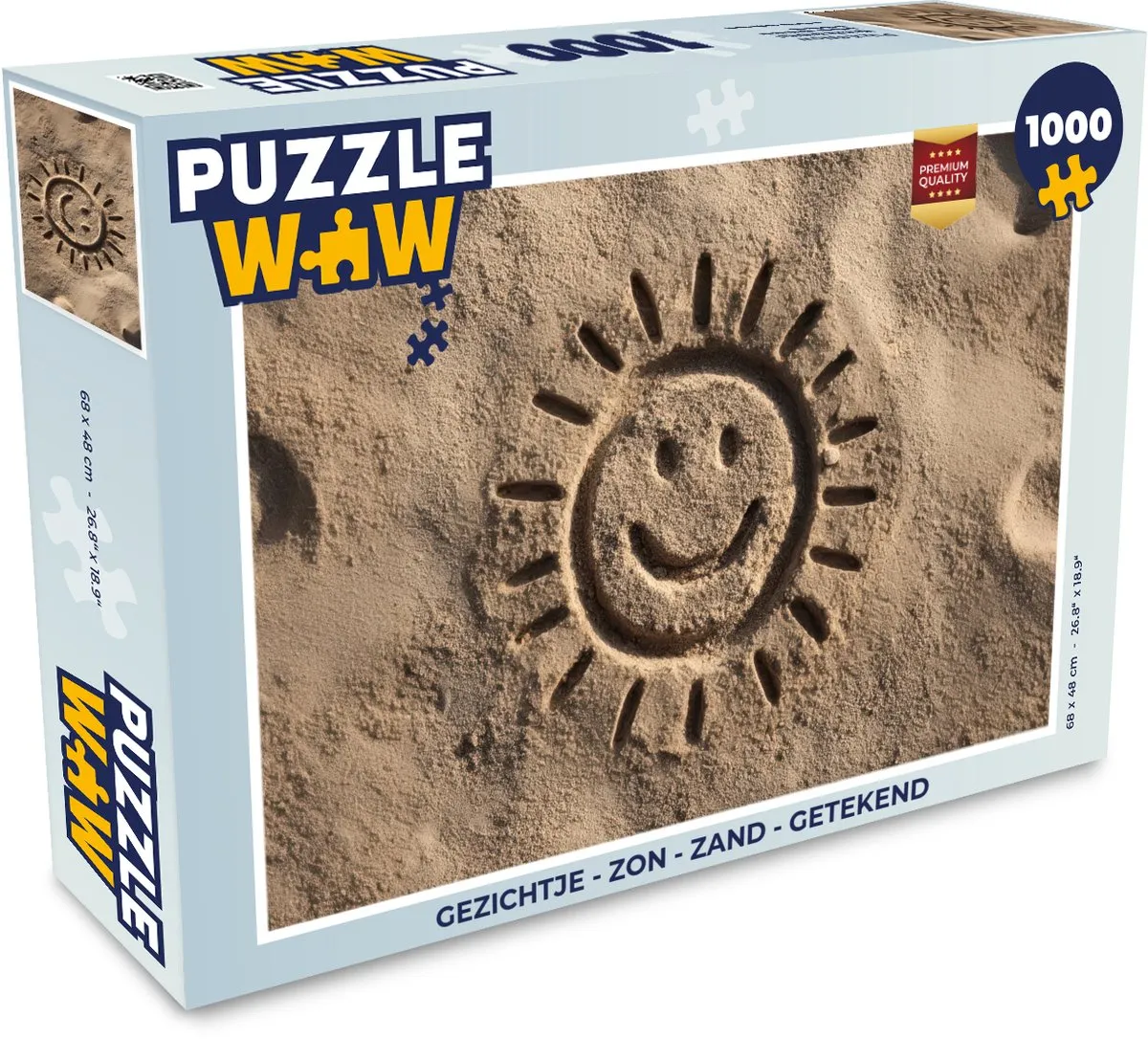 PuzzleWow Legpuzzel 1000 Stuks - Gezichtje Zon Zand