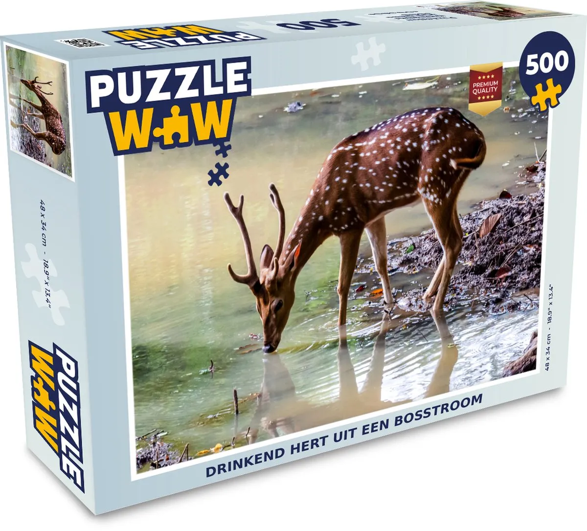 PuzzleWow Hert Gewei Water Legpuzzel 500 Stuks - Multicolor