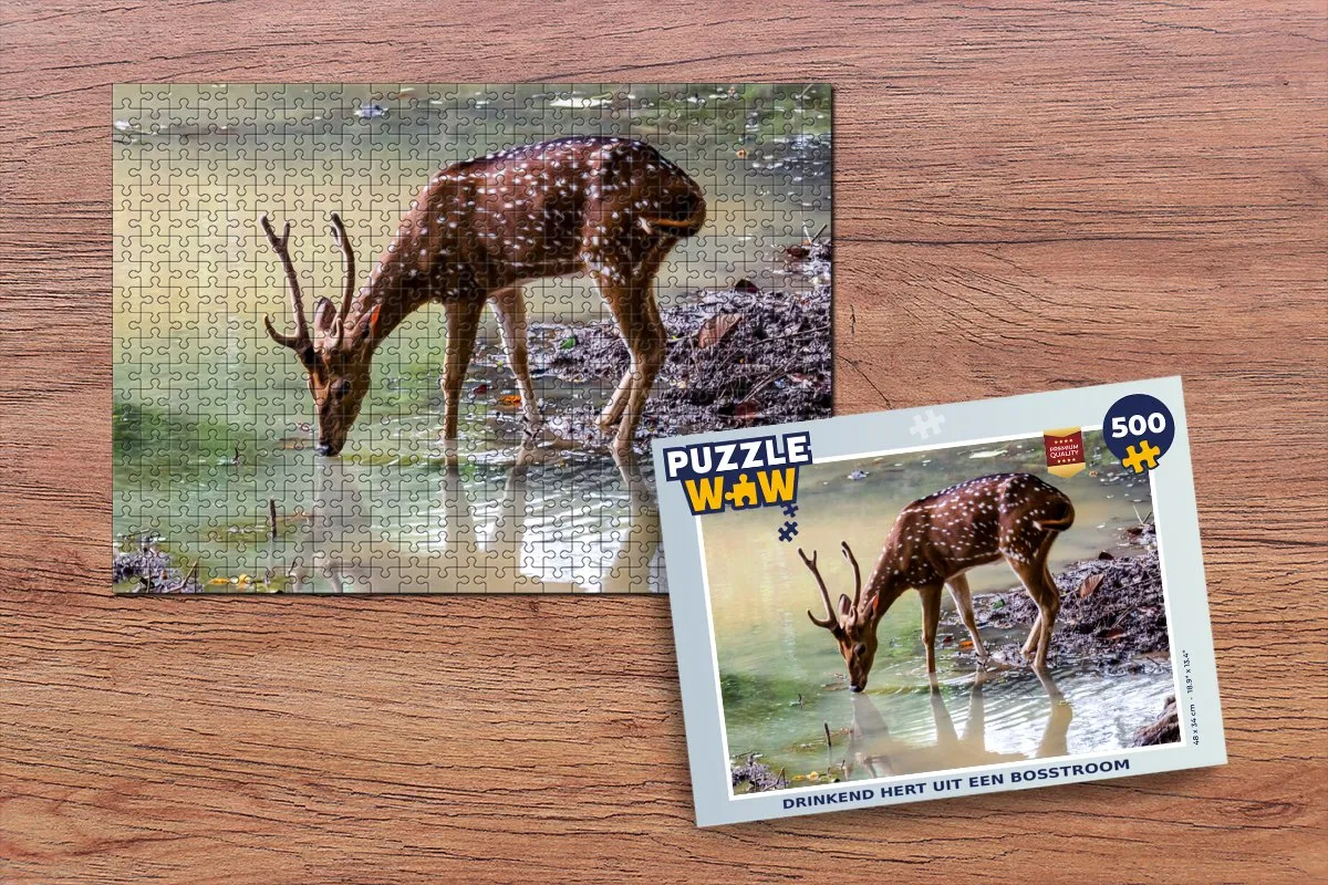 PuzzleWow Hert Gewei Water Legpuzzel 500 Stuks - Multicolor