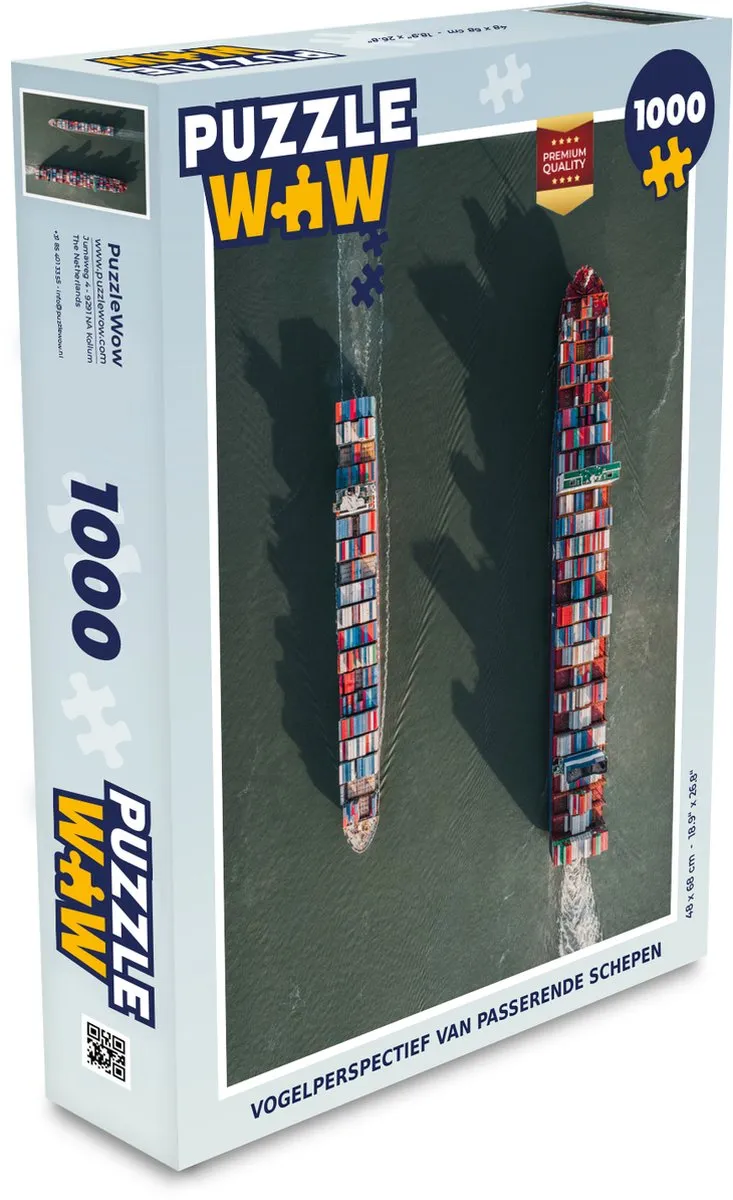 PuzzleWow Passerende Schepen Legpuzzel 1000 Stuks - Multicolor