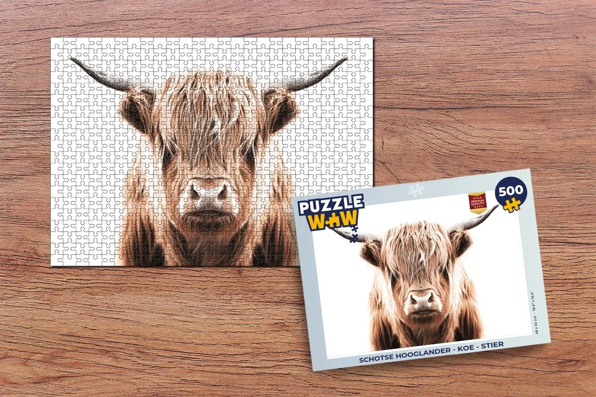PuzzleWow Schotse Hooglander Legpuzzel 500 Stuks - Multicolor