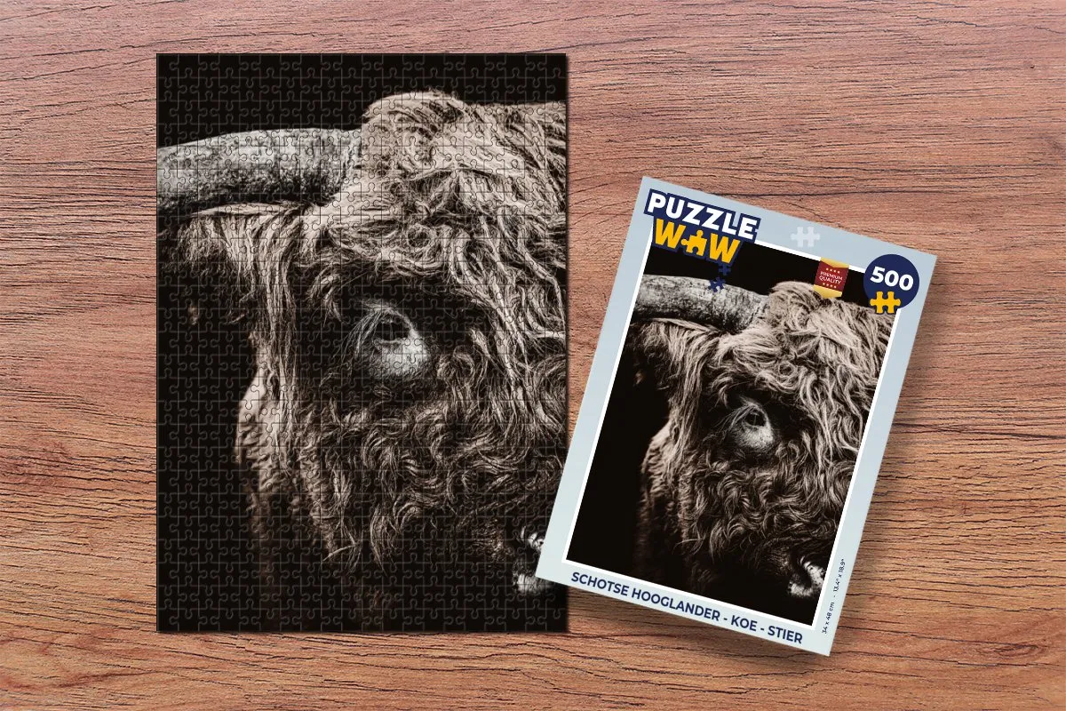 PuzzleWow Schotse Hooglander Legpuzzel 500 Stuks - Multicolor