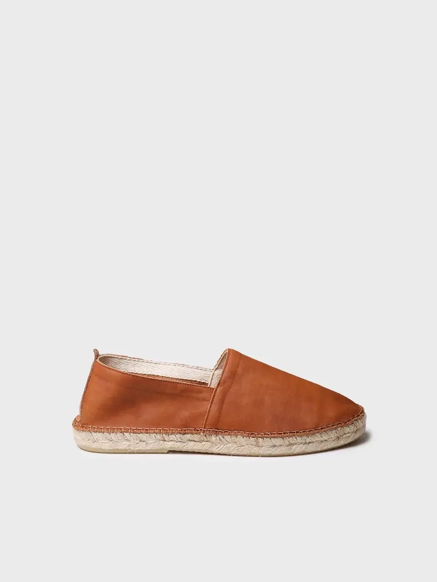 Gesloten espadrilles voor heren van leer met jutezool