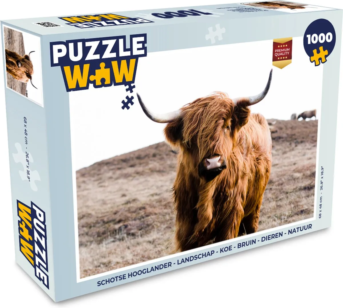 PuzzleWow Schotse Hooglander Legpuzzel 1000 Stuks - Multicolor