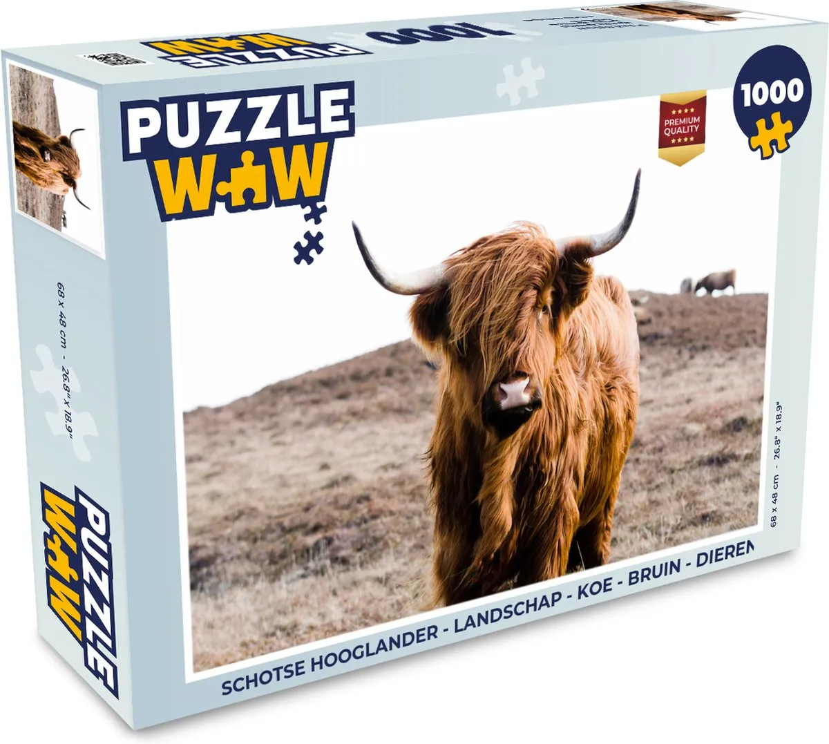 PuzzleWow Schotse Hooglander Legpuzzel 1000 Stuks