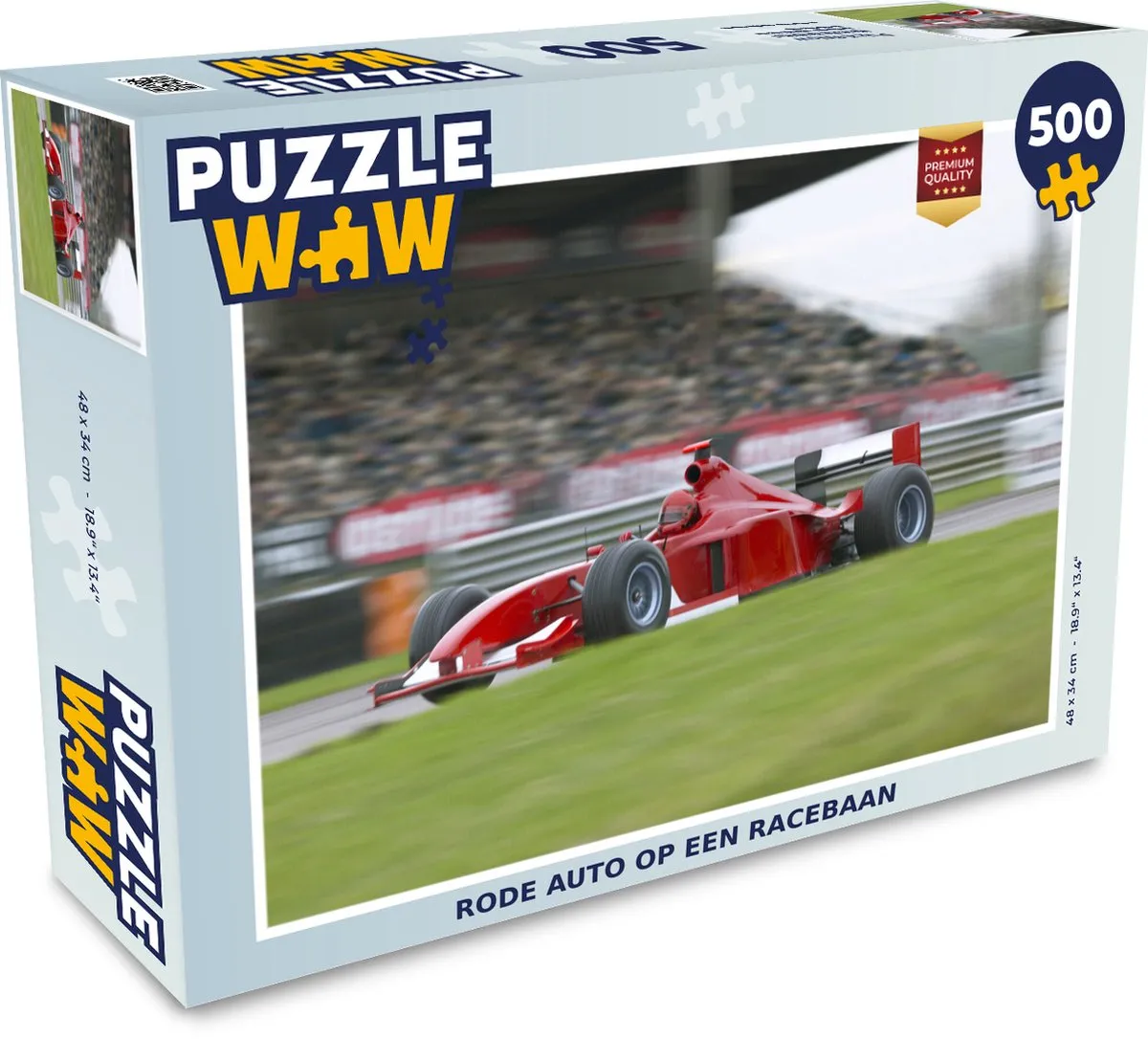 PuzzleWow Legpuzzel Rode Auto Racebaan 500 Stuks