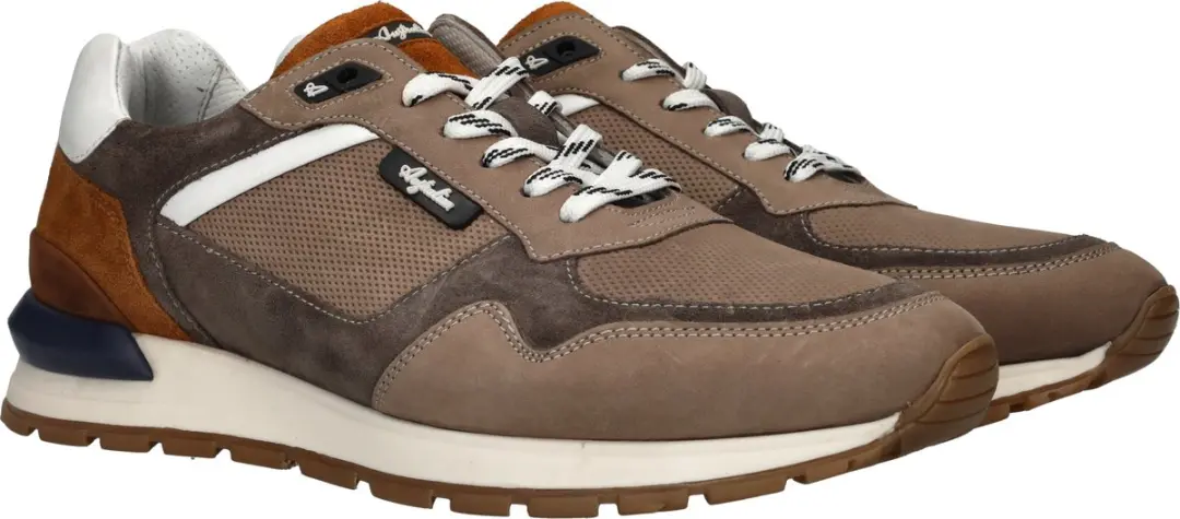 Australian Novecento Heren Sneakers - Grijs/Cognac - Maat 46