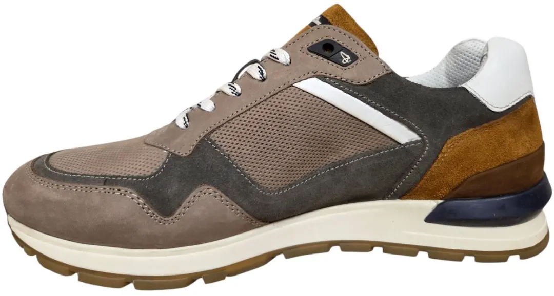 Australian Novecento Heren Sneakers - Grijs/Cognac - Maat 46