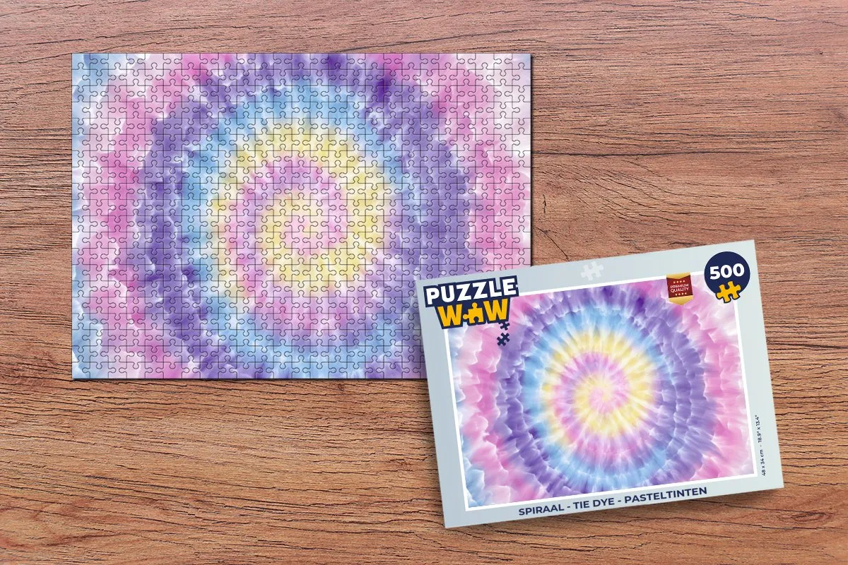 PuzzleWow Spiraal Tie Dye Legpuzzel 500 Stuks