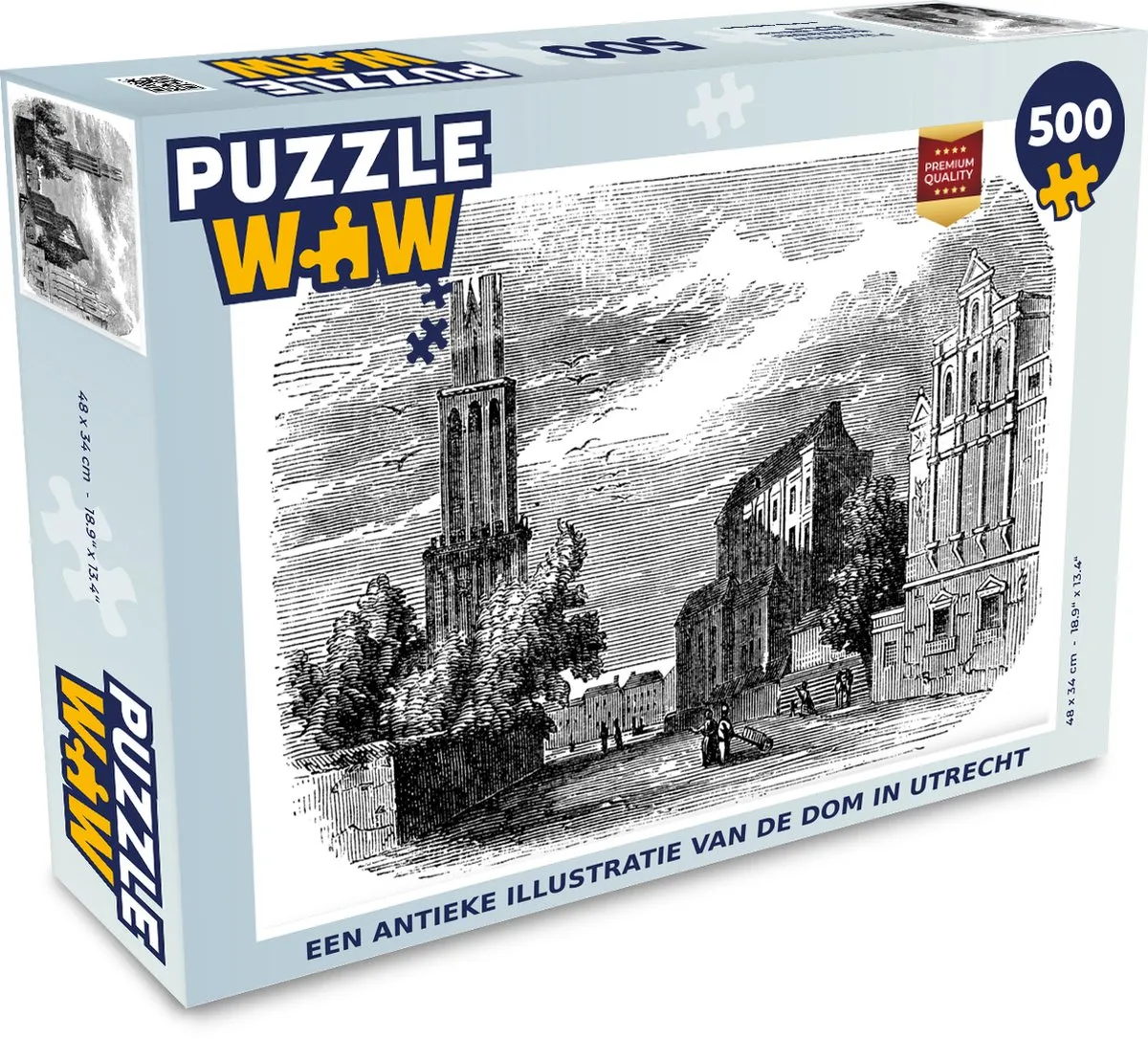 PuzzleWow Legpuzzel Utrecht Dom 500 Stuks - Multicolor