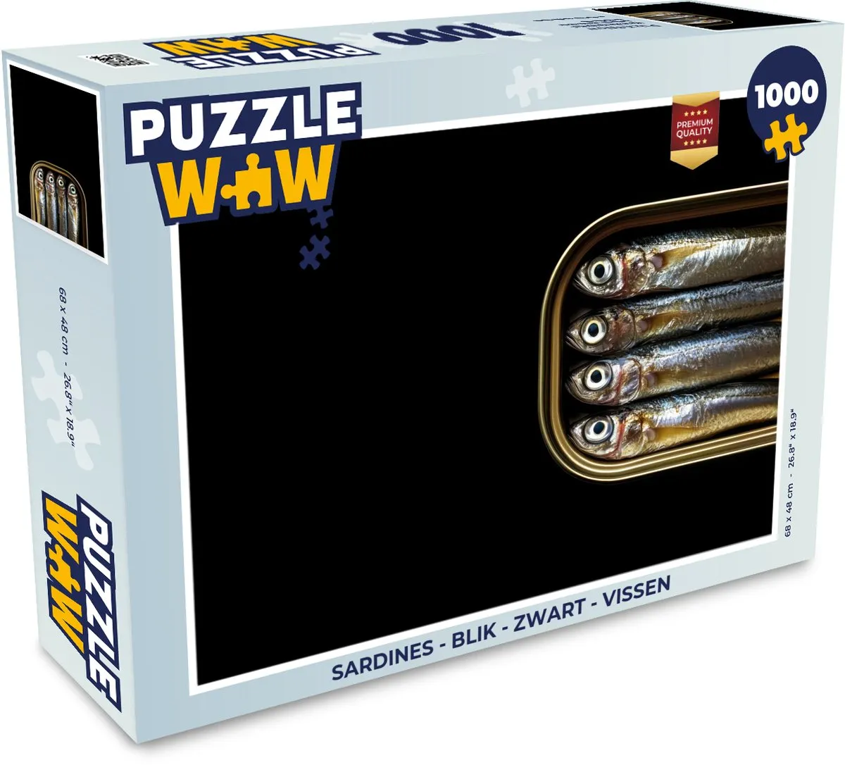 PuzzleWow Sardines Legpuzzel 1000 Stuks - Zwart