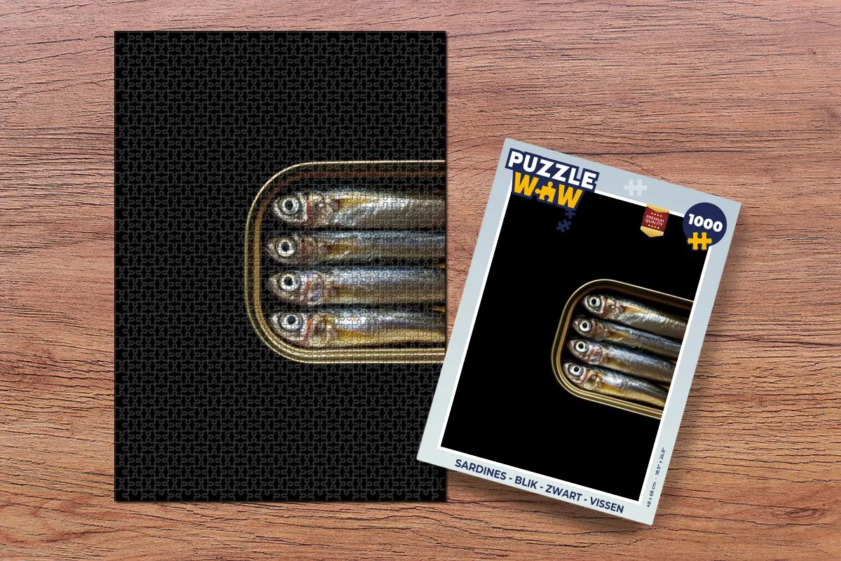 PuzzleWow Sardines Legpuzzel 1000 Stuks - Zwart