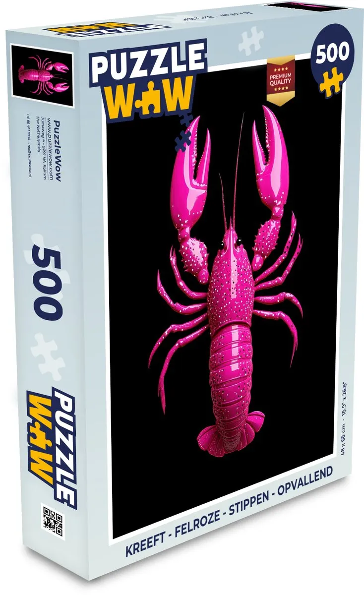 PuzzleWow Kreeft Legpuzzel 500 Stuks - Felroze