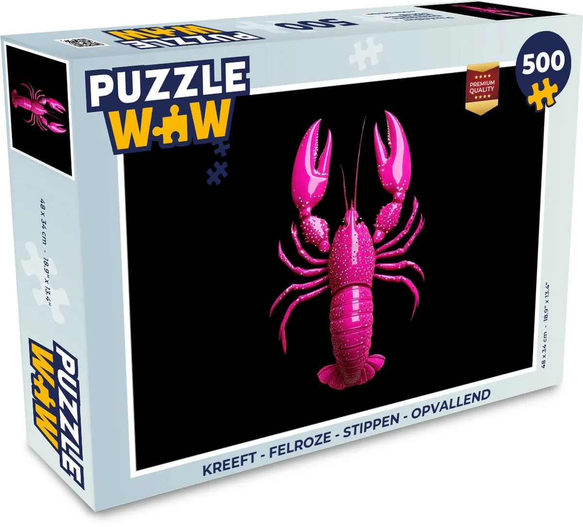 PuzzleWow Kreeft Legpuzzel 500 Stuks - Felroze