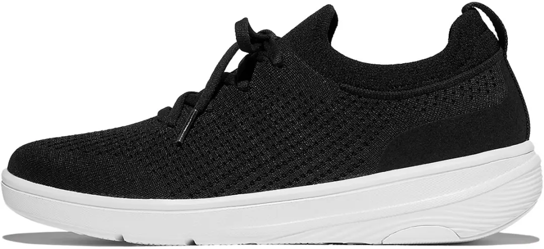 FitFlop FitFlop Super-Q Knit Slip-On Laced Sneakers ZWART