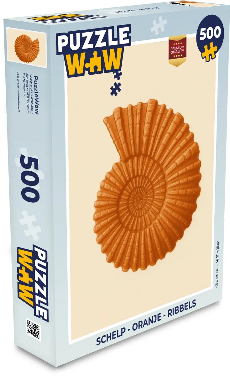 PuzzleWow Schelp Legpuzzel 500 Stuks - Oranje