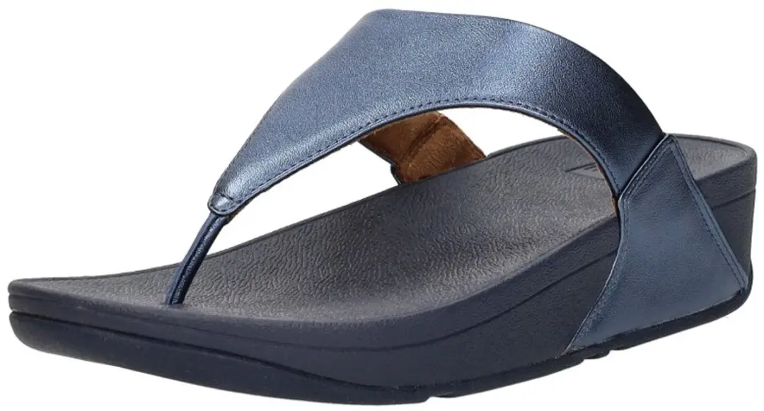FitFlop Lulu Leather Toe-post Teenslippers - 43 - Donkerblauw - afbeelding 4 van 6