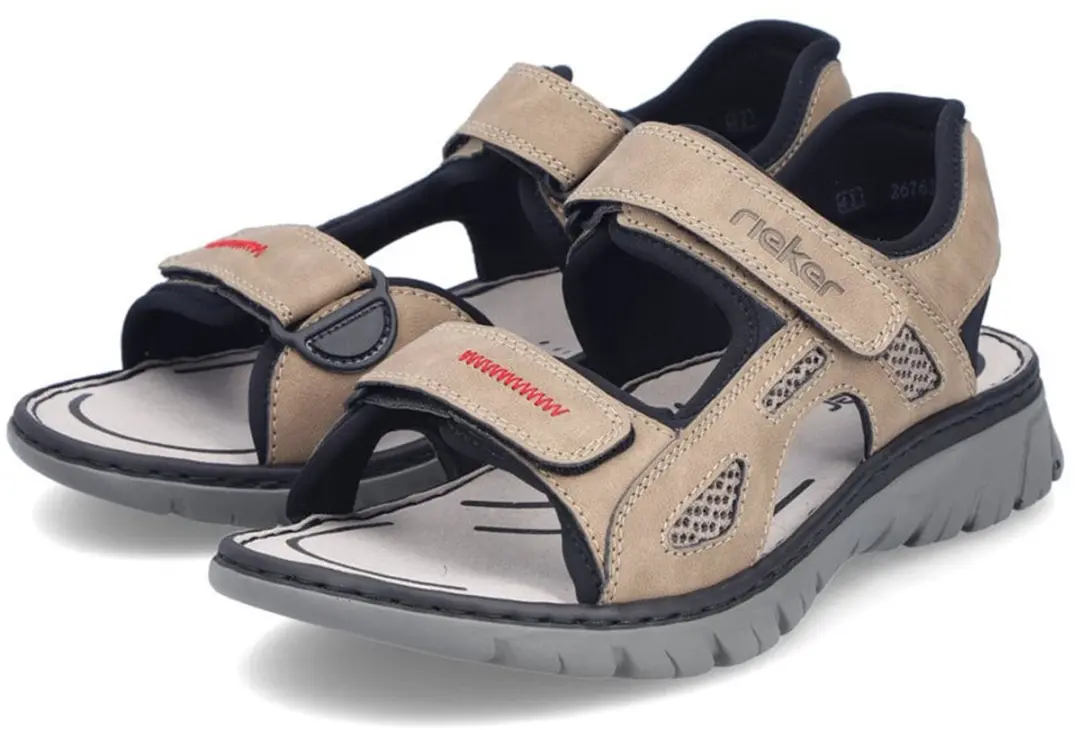 Rieker heren trekking-sandaal 26761-65 sandalen schoenen zomer trekking Beige