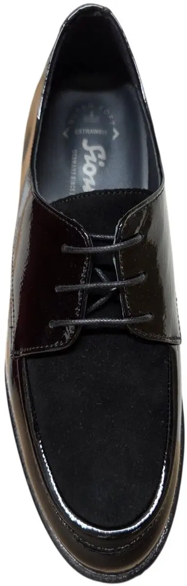 Sioux 41511 749 H Veterschoenen Zwart Lak en Suede Dames - Zwart - 38.5