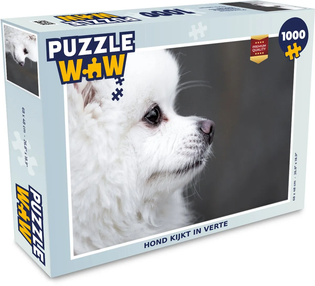 PuzzleWow Legpuzzel Hond kijkt in verte 1000 Stuks - Multicolor