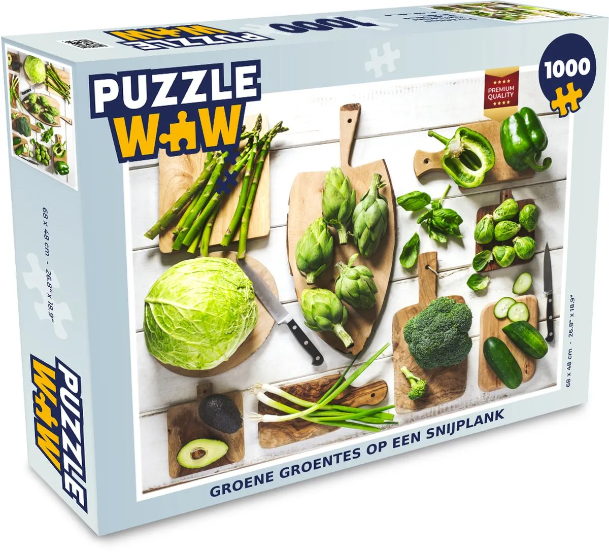PuzzleWow Groene Groentes Legpuzzel 1000 Stuks - Multicolor