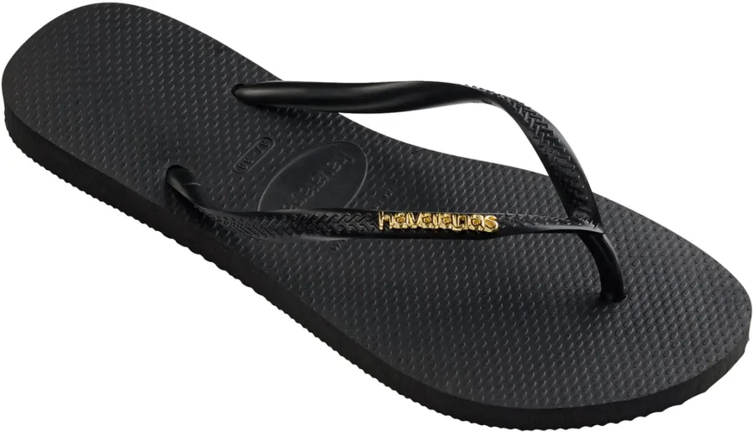 Havaianas Teenslipper Slim Logo Metallic - Zwart/Goud