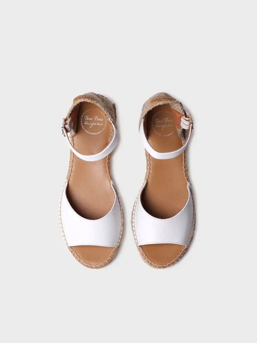Open espadrille voor dames met lage sleehak