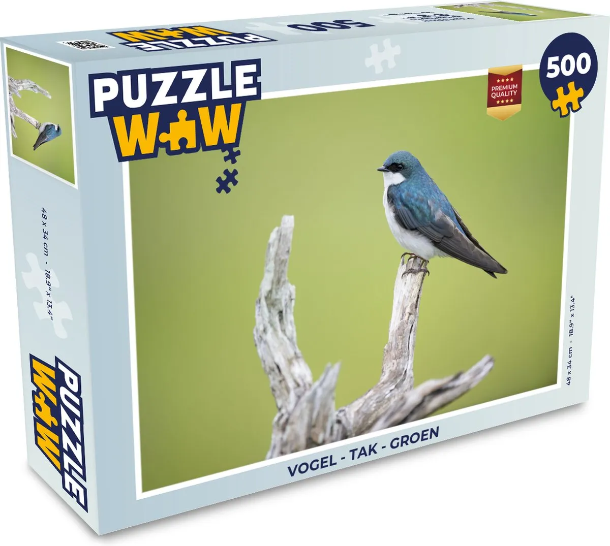 PuzzleWow Vogel Tak Legpuzzel 500 Stuks - Multicolor