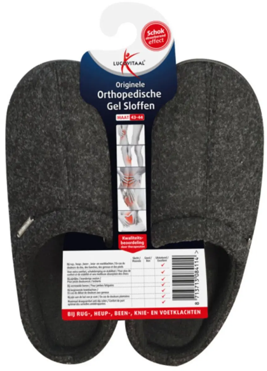 Lucovitaal Orthopedische Gel Sloffen Zwart 43-44